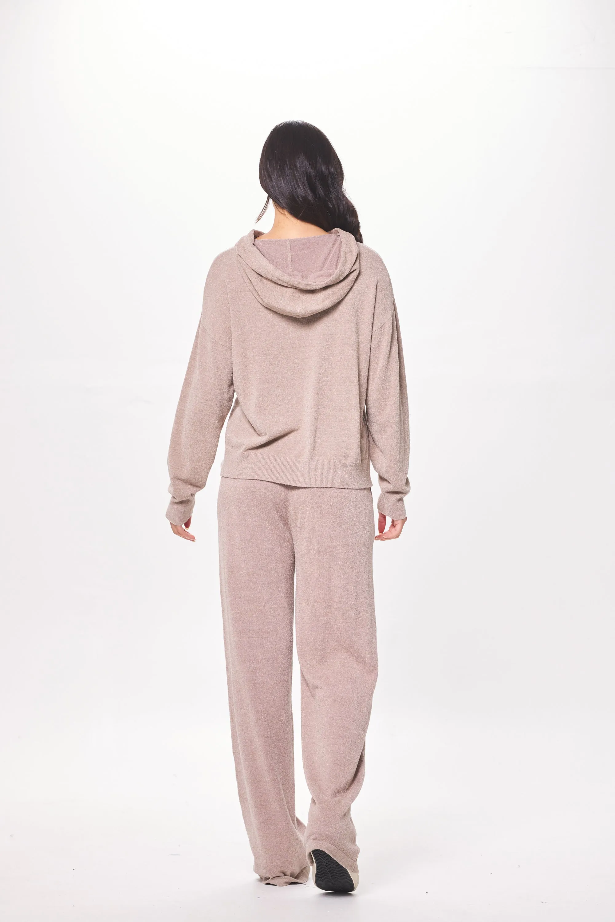 Latte Taupe Plush Knit Pullover Hoodie sold by Vintage Havana product image thumbnail 4