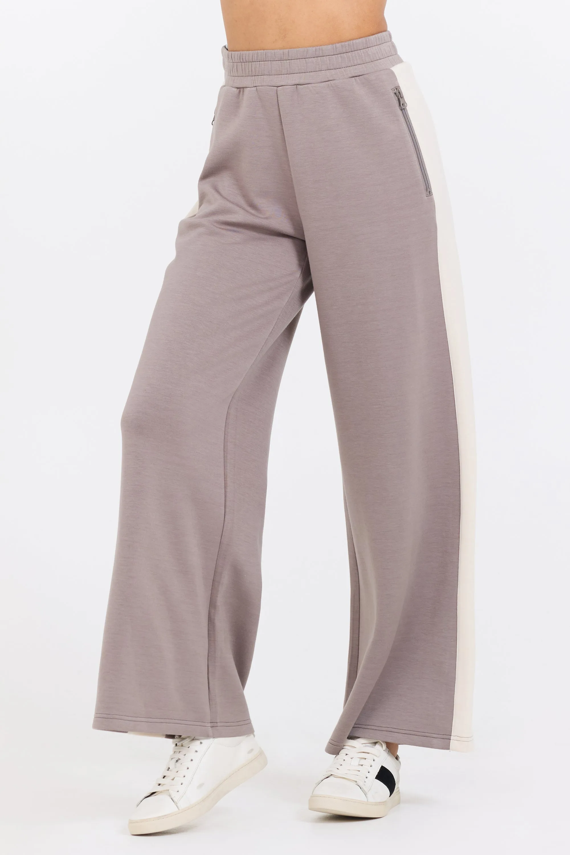 Taupe/ South Beach Sand Colorblock Cloud Fleece Pant sold by Vintage Havana product image thumbnail 2