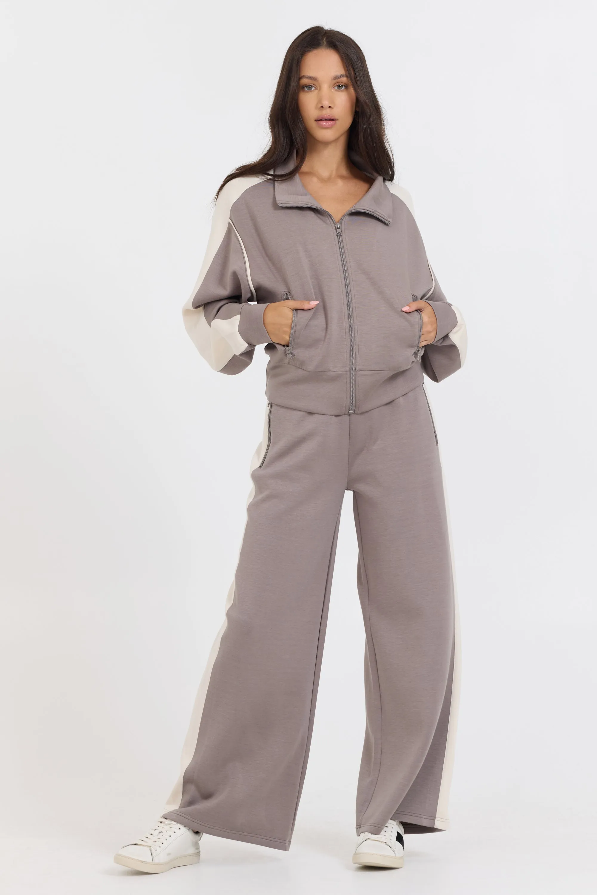 Taupe/ South Beach Sand Colorblock Cloud Fleece Pant sold by Vintage Havana product image thumbnail 5