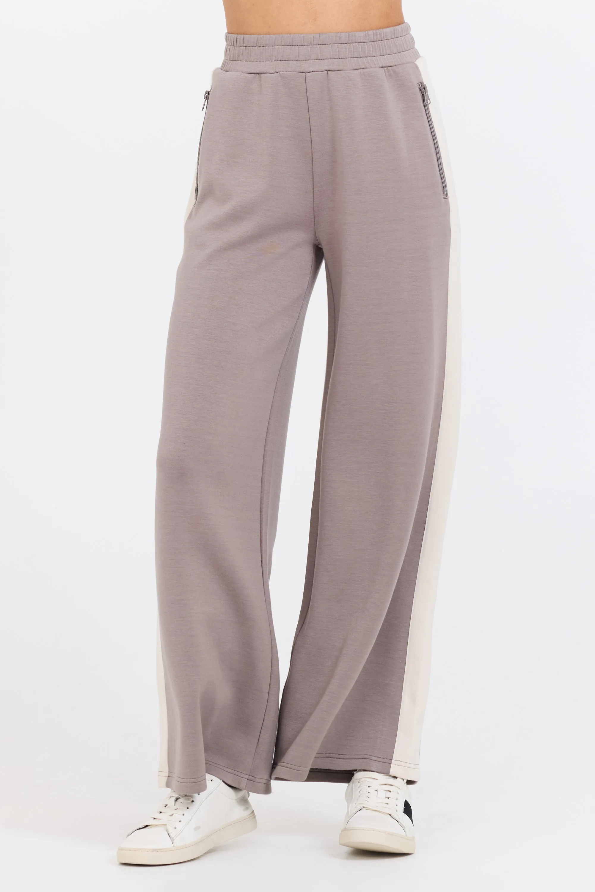 Taupe/ South Beach Sand Colorblock Cloud Fleece Pant sold by Vintage Havana