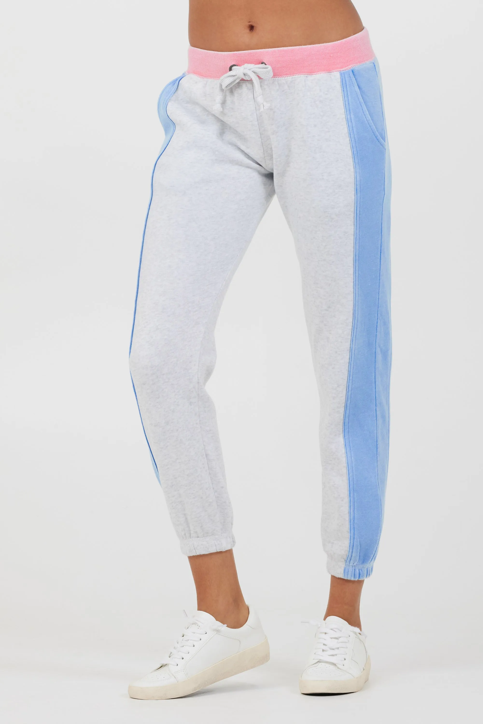Ash Grey Colorblock Fleece Joggers sold by Vintage Havana