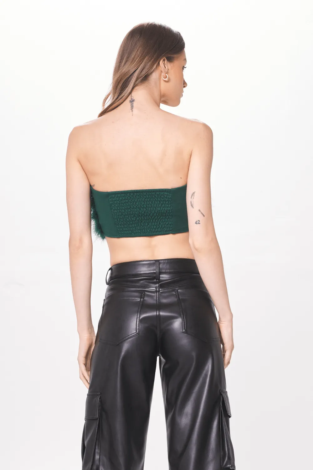 Green Feather Crop Top sold by Vintage Havana product image thumbnail 2