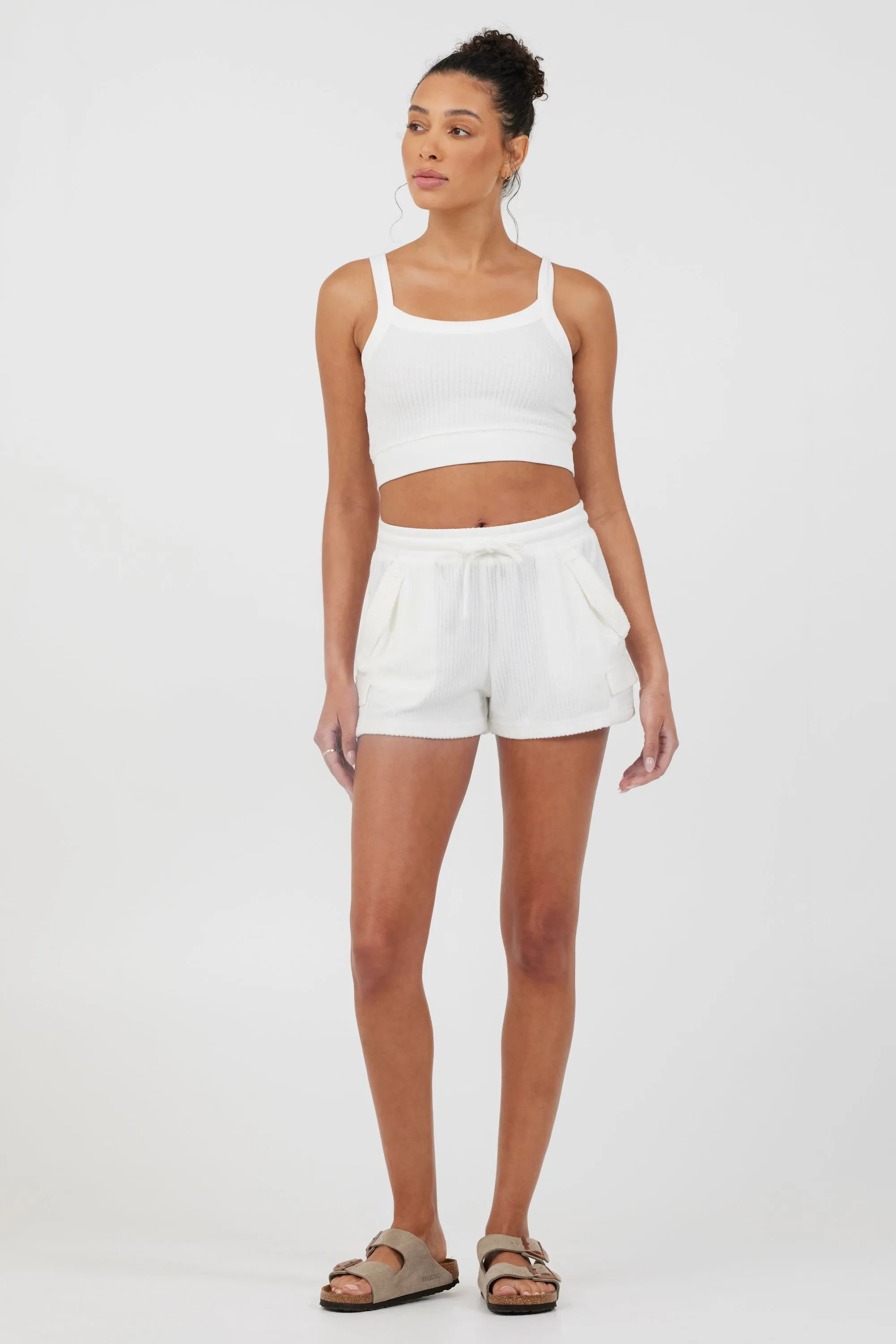 White Cord Terry Shorts sold by Vintage Havana product image thumbnail 3