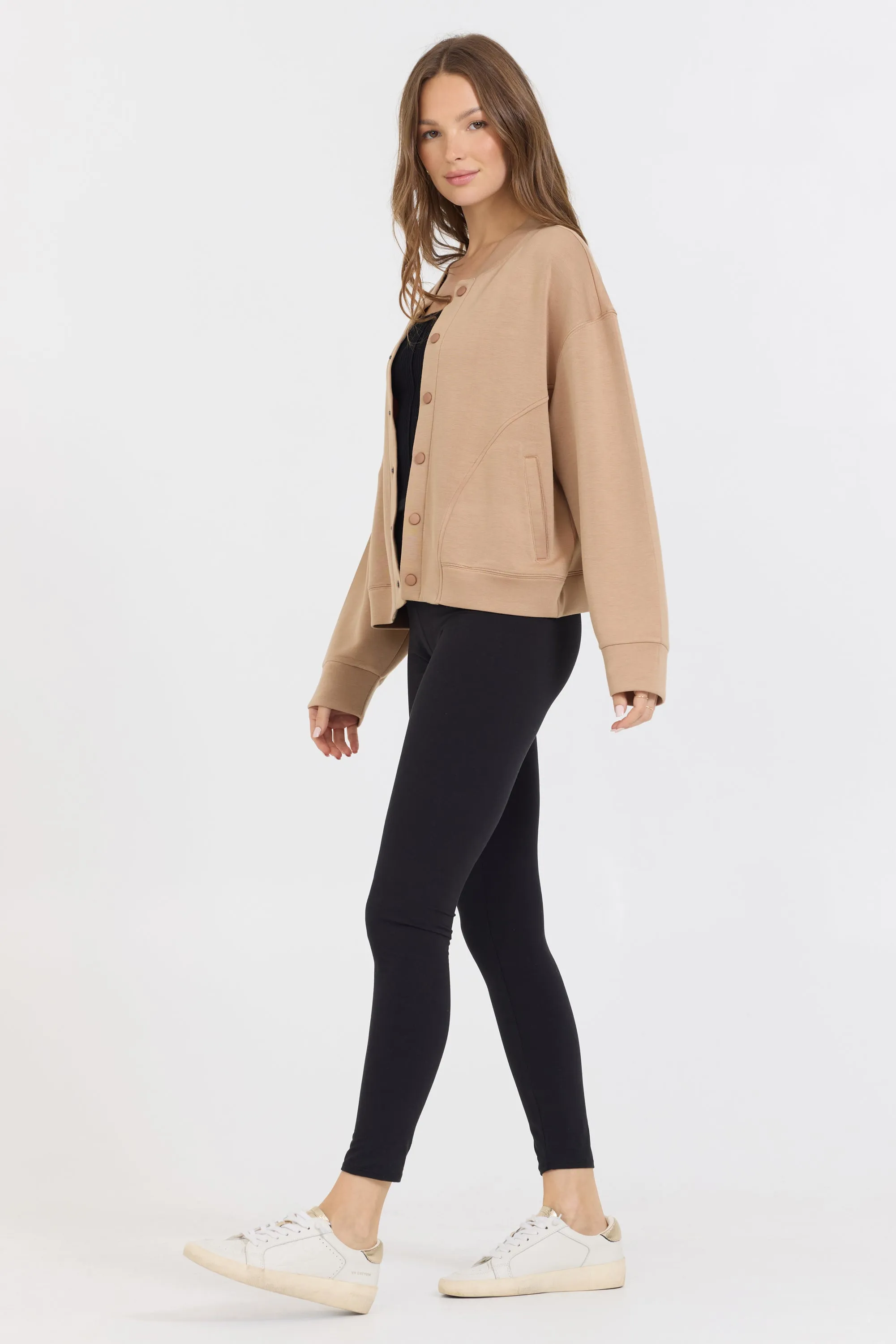 Caramel Heavy Cloud Fleece Bomber Jacket sold by Vintage Havana product image thumbnail 4