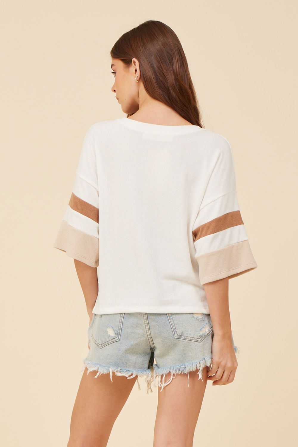 White Varsity Stripe Tee sold by Vintage Havana product image thumbnail 2