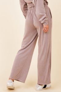 Washed Cobblestone Lightweight Fleece Wide Leg Pant sold by Vintage Havana