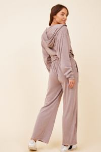 Washed Cobblestone Lightweight Fleece Wide Leg Pant sold by Vintage Havana