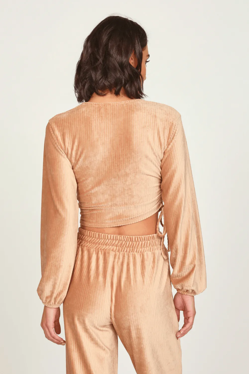 Camel Velour Surplice Top sold by Vintage Havana product image thumbnail 2