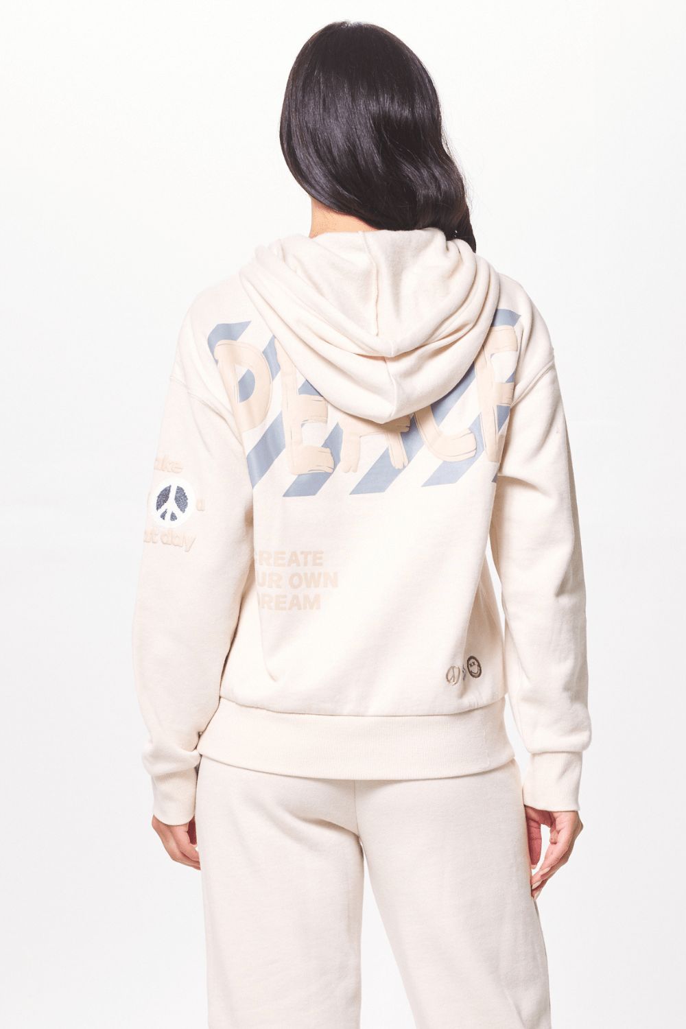 Coconut White & Multicolor Surfwash Hoodie w/ Graffiti sold by Vintage Havana product image thumbnail 2