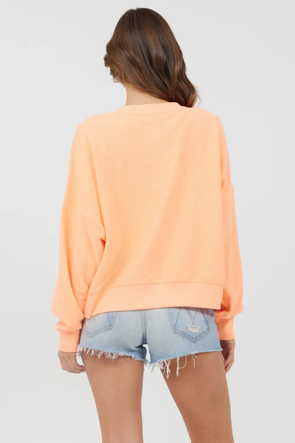 Orange Cream Washed Rib Crewneck sold by Vintage Havana product image thumbnail 2