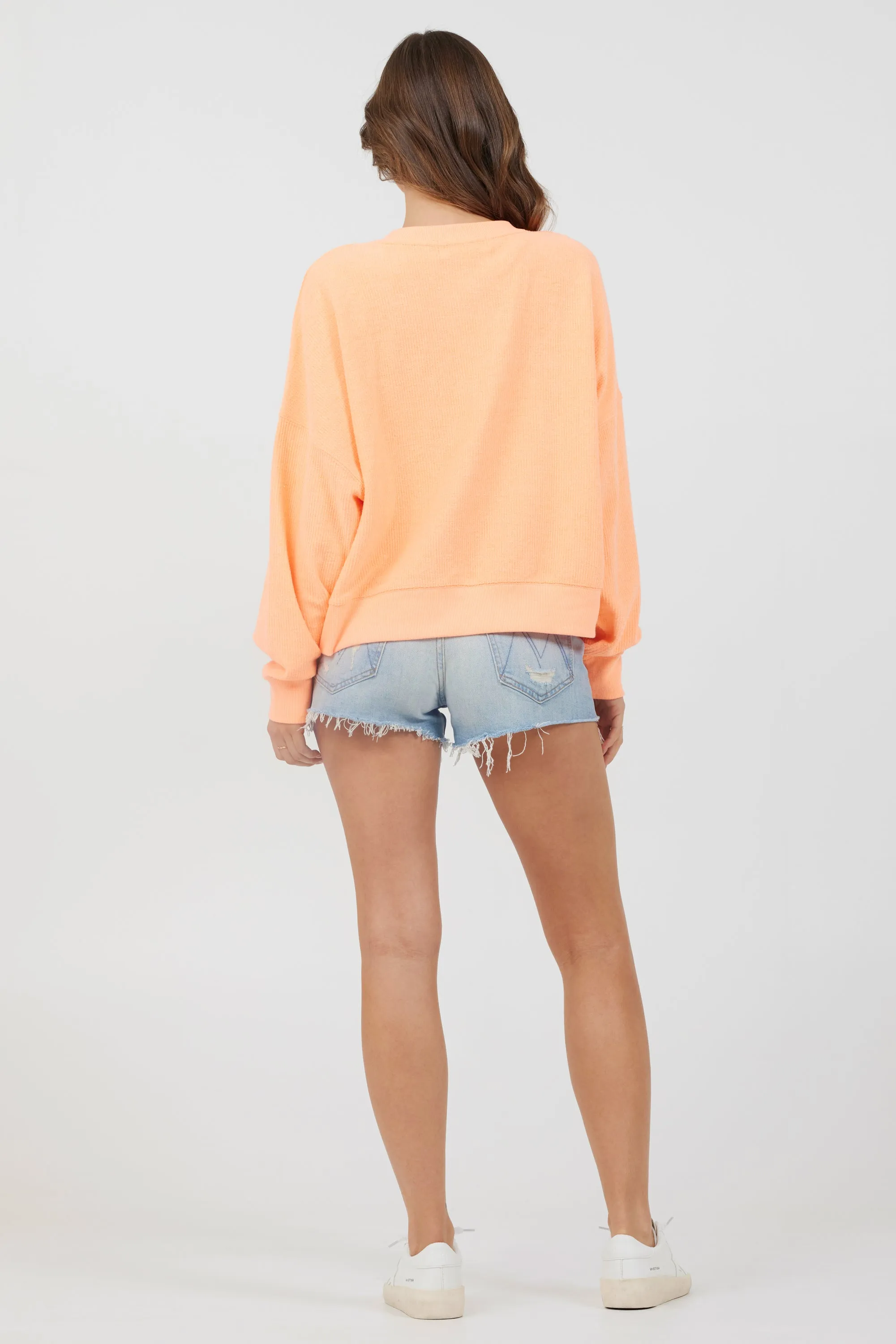 Orange Cream Washed Rib Crewneck sold by Vintage Havana product image thumbnail 3