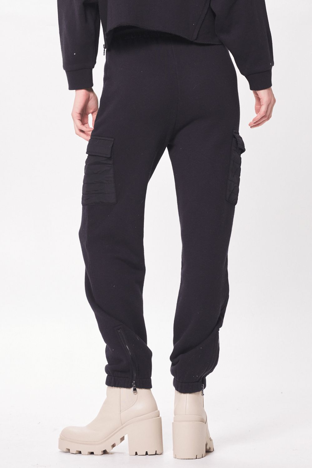 Black Heavy French Terry Utility Joggers sold by Vintage Havana product image thumbnail 2