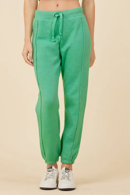 Surf Green Solid Burnout Fleece Pullover Jogger sold by Vintage Havana