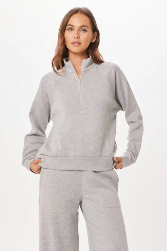Heather Grey Cloud Fleece Half Zip Sweatshirt sold by Vintage Havana