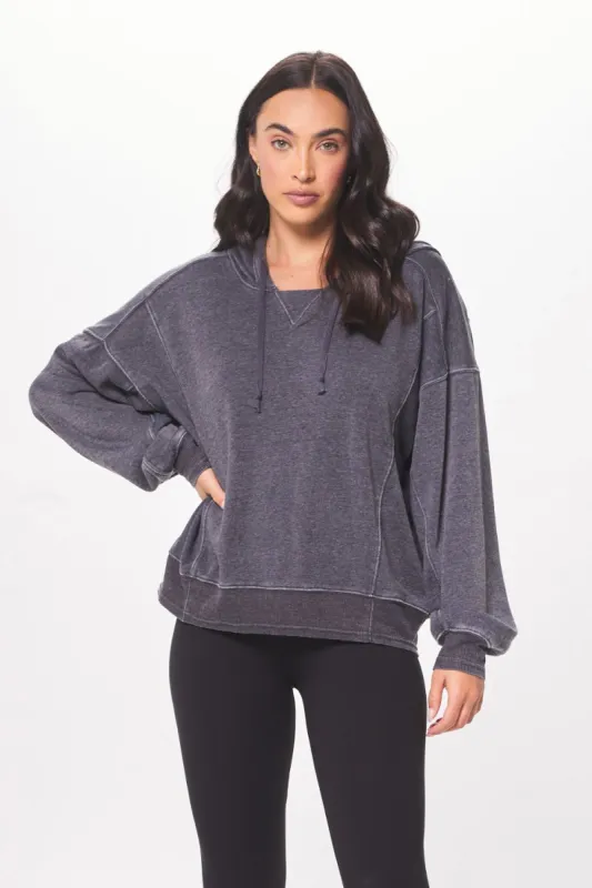 Washed Charcoal Cashmere Fleece Hoodie sold by Vintage Havana