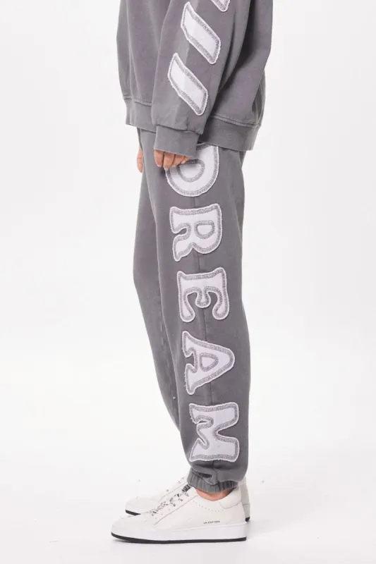 Ash Grey Brushed Fleece Jogger w/ Applique sold by Vintage Havana