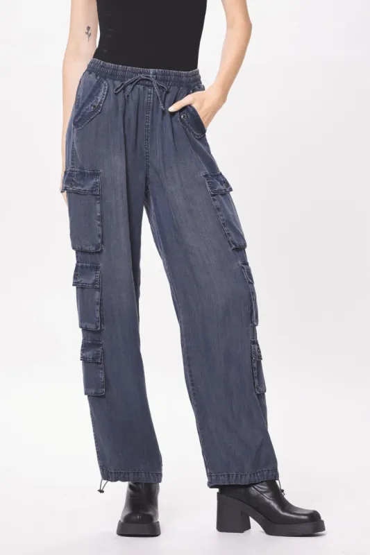 Dark Denim Tencel Cargo Pant sold by Vintage Havana
