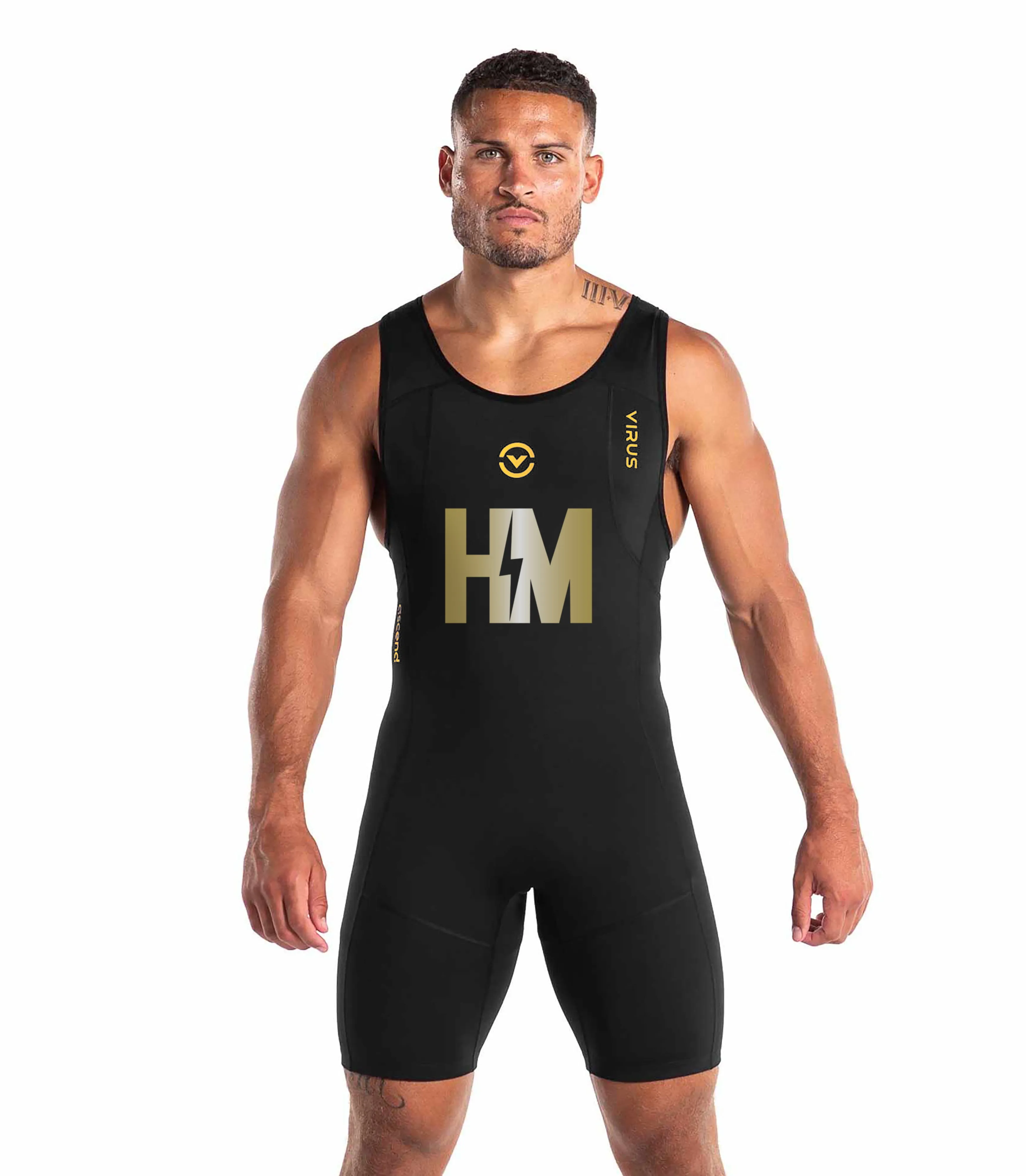 Heavy Metal Barbell - Men's Ascend Singlet sold by Virgins Saints & Angels