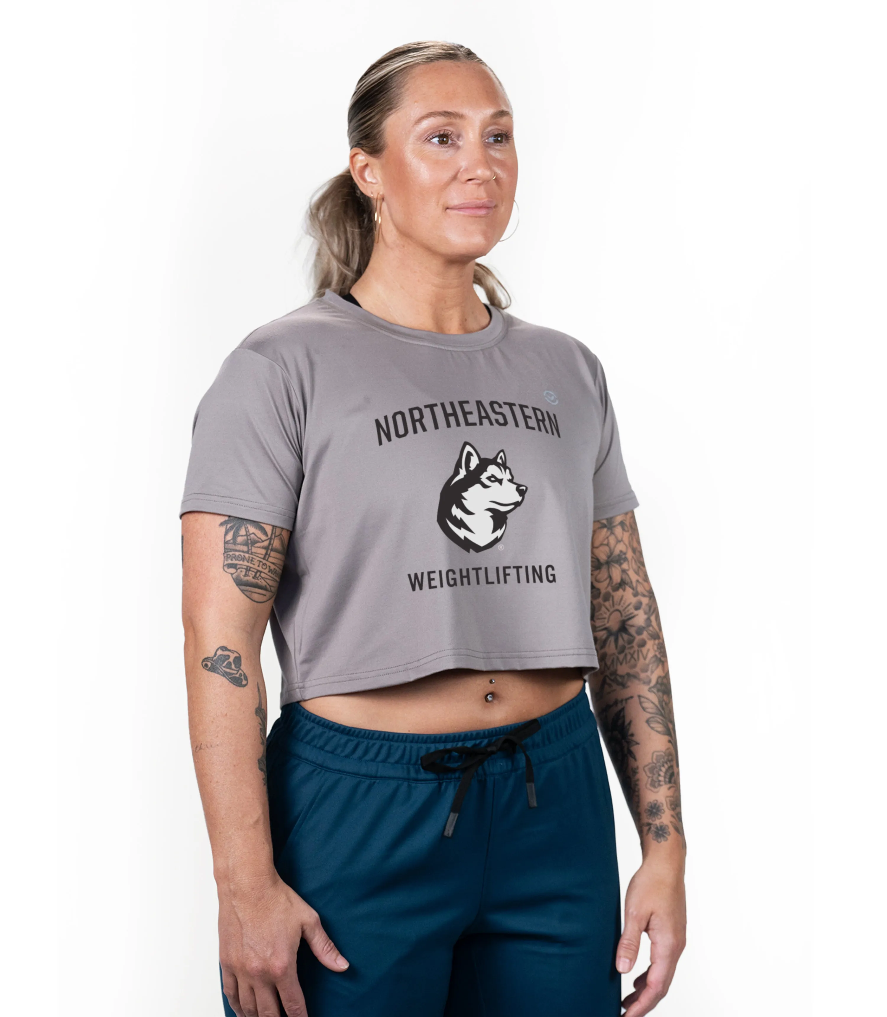 Northeastern University Mount Crop Tee sold by Virgins Saints & Angels product image thumbnail 4