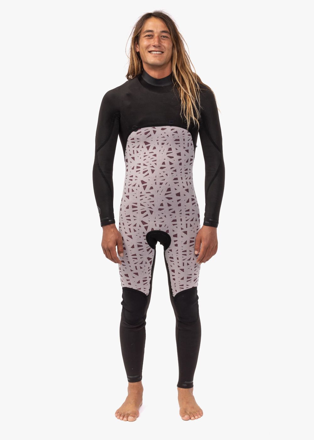 7 Seas 4-3 Full Chest Zip Wetsuit - Black with Jade Logos sold by VISSLA product image thumbnail 4