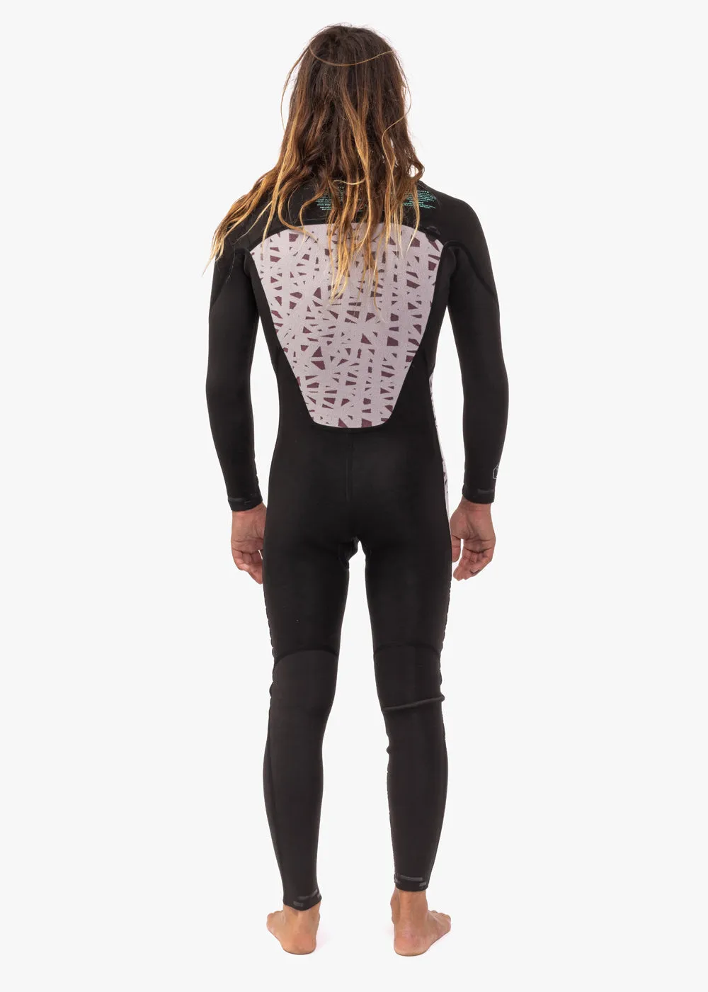 7 Seas 4-3 Full Chest Zip Wetsuit - Black with Jade Logos sold by VISSLA product image thumbnail 5