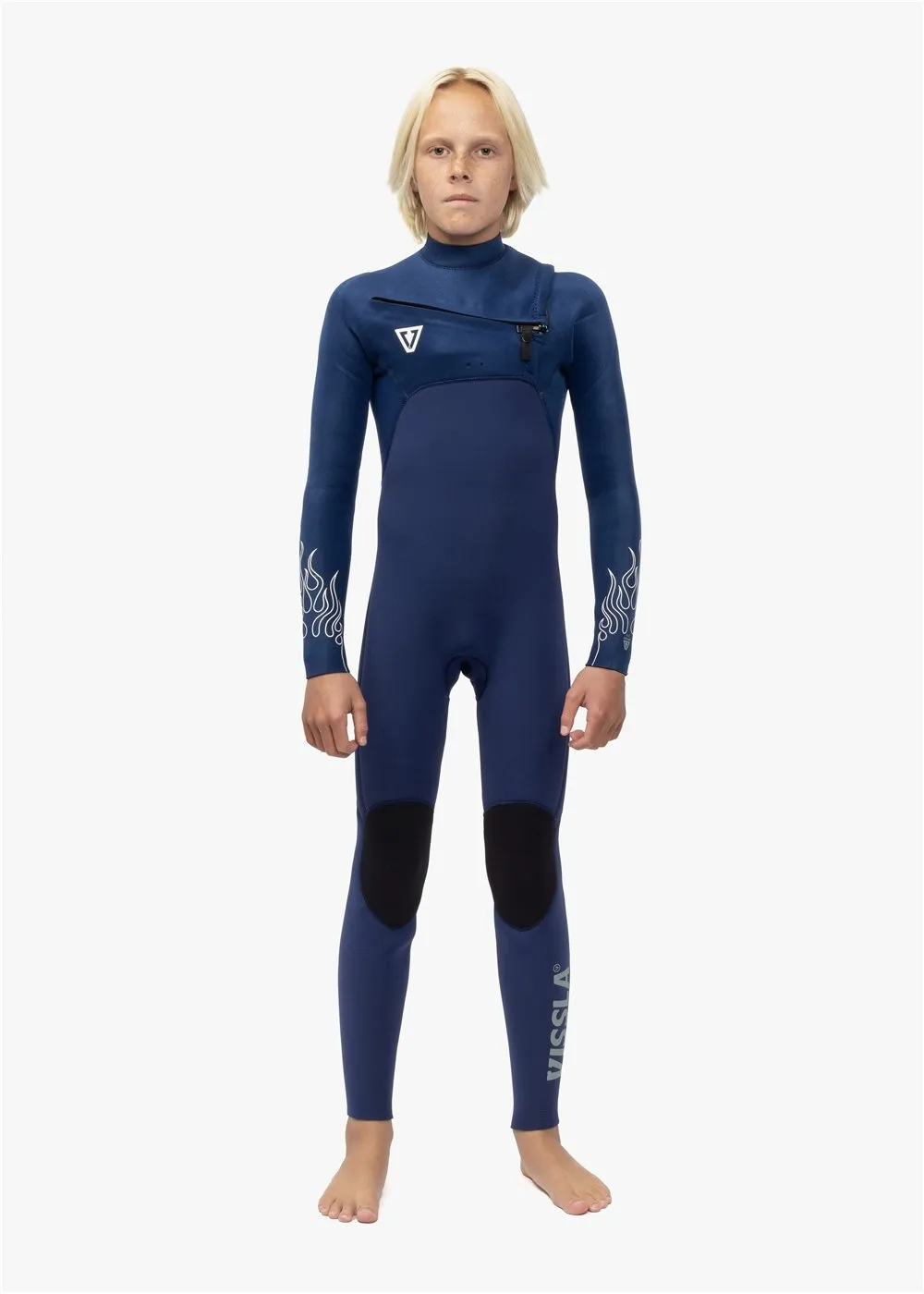 High Seas Boys Fire 3-2 Full Chest Zip Wetsuit sold by VISSLA