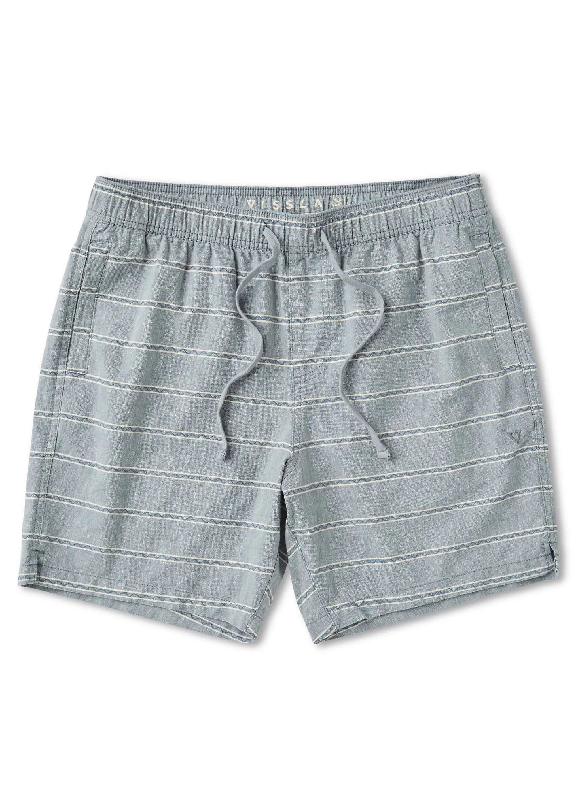J. Linen Stripe Elastic Eco 18" Walkshort sold by VISSLA