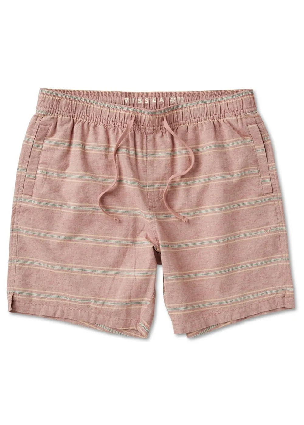 J. Linen Stripe Elastic Eco 18" Walkshort sold by VISSLA