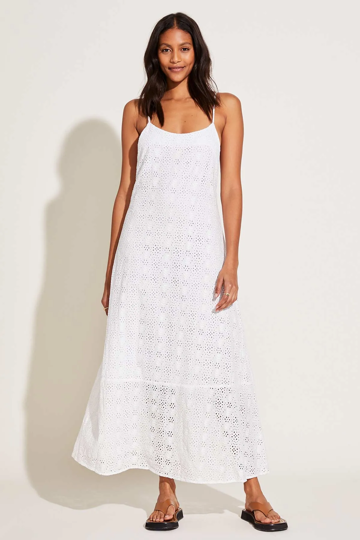 Mari Maxi Dress - White Organic Cotton sold by Vitamin A