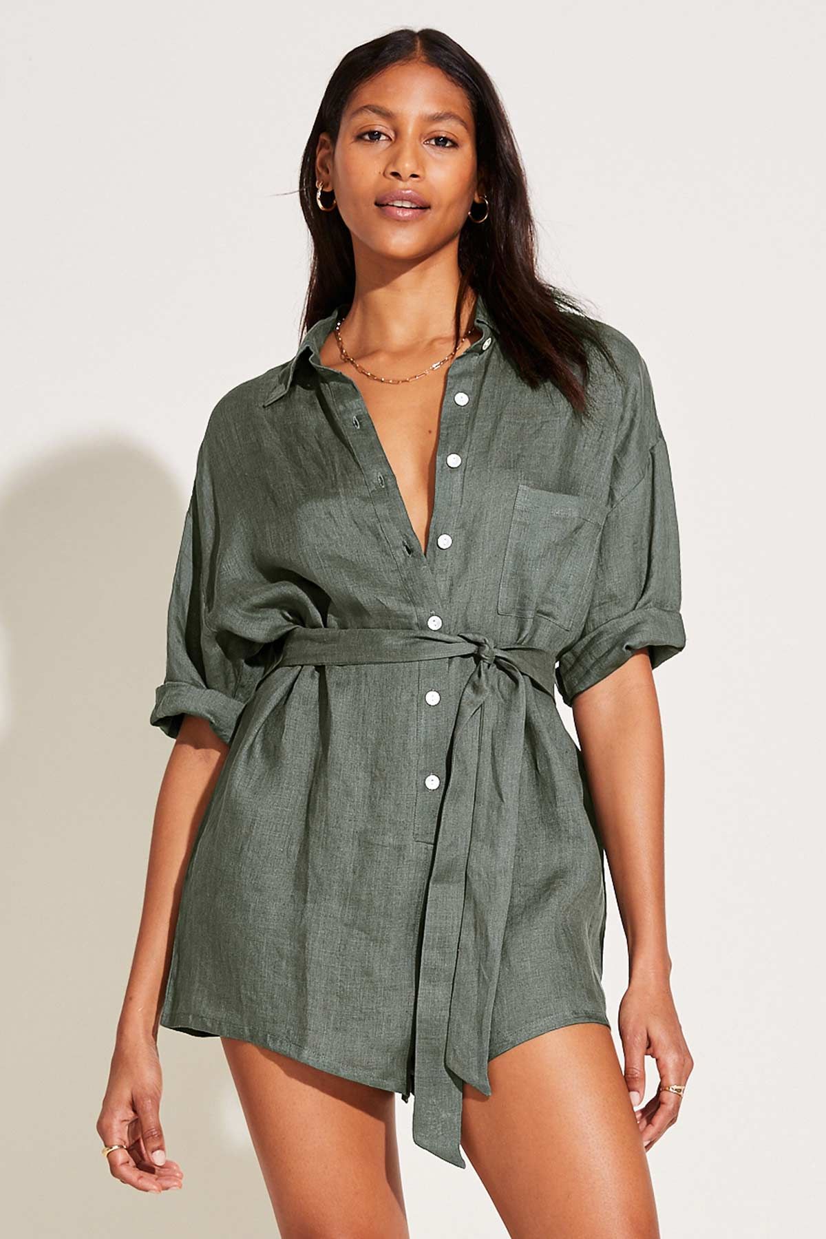Playa Linen Short Romper sold by Vitamin A product image thumbnail 7
