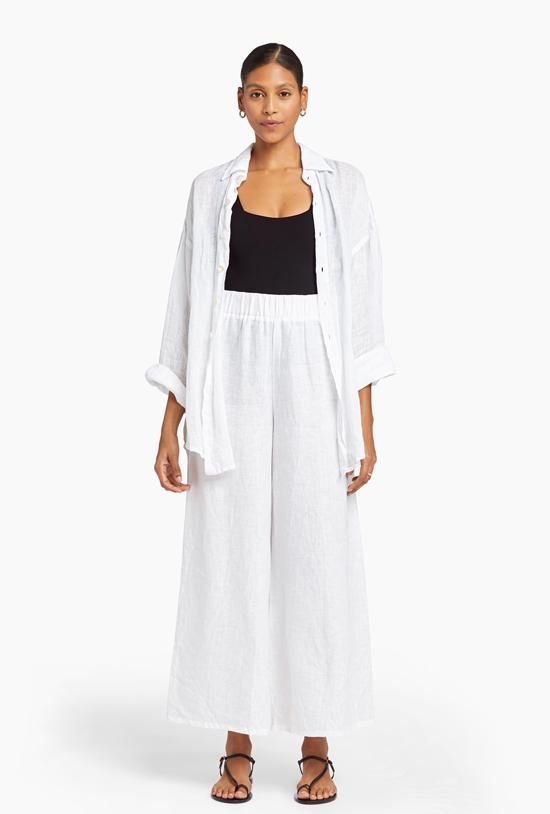 Tallows Linen Wide Leg Pant - EcoLinen White sold by Vitamin A product image thumbnail 4