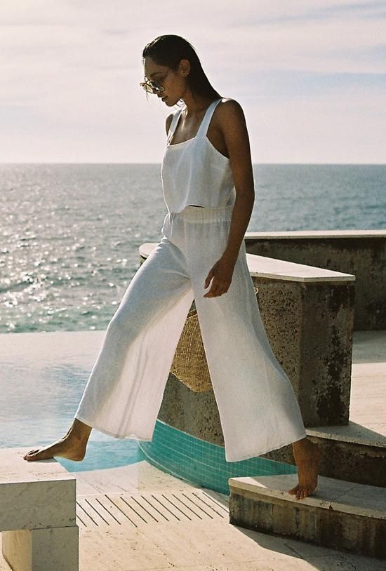 Tallows Linen Wide Leg Pant - EcoLinen White sold by Vitamin A product image thumbnail 2