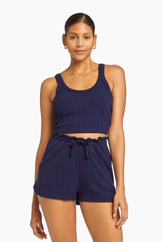Thalia Organic Rib Crop Top - Midnight Organic Rib sold by Vitamin A