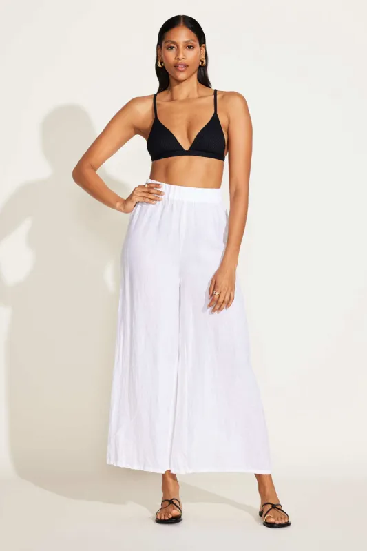 Tallows Linen Wide Leg Pant - White EcoLinen sold by Vitamin A