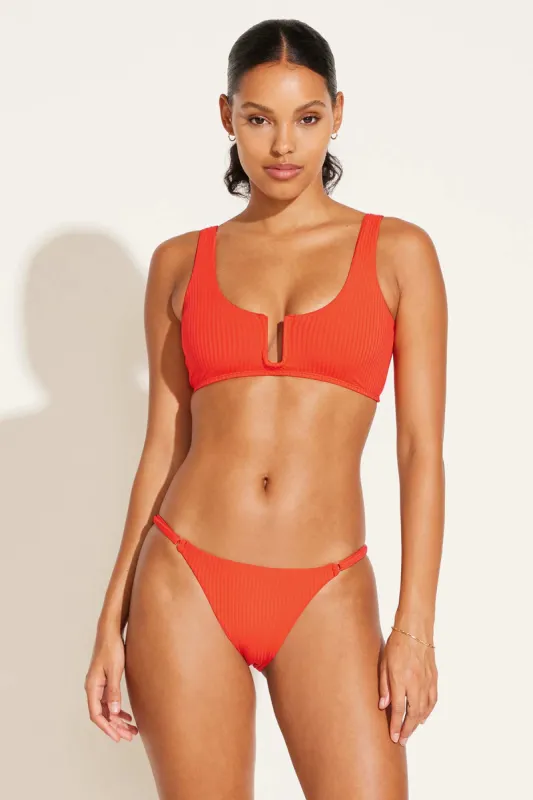 Moss Adjustable Side String Bottom - Hibiscus EcoRib sold by Vitamin A
