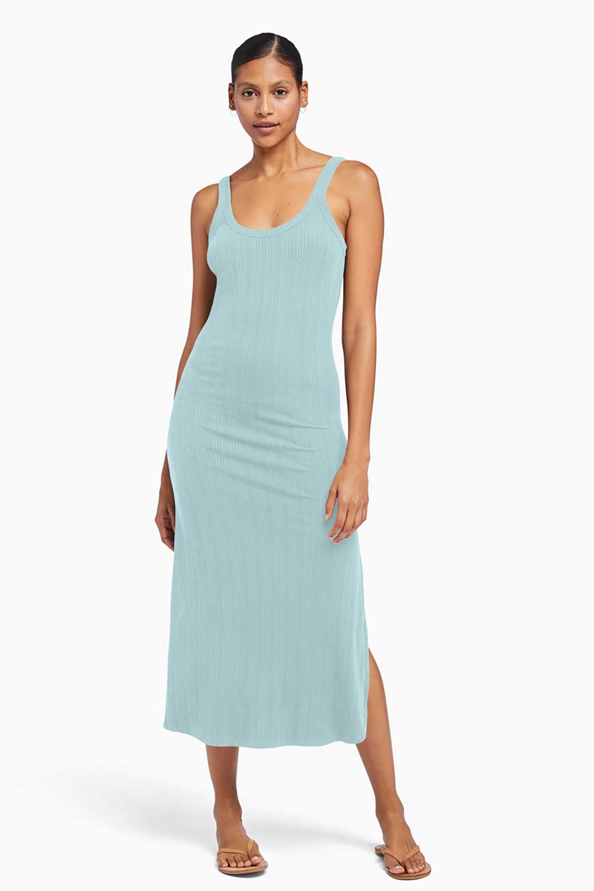 West Organic Rib Tank Dress - Sky Organic Rib sold by Vitamin A