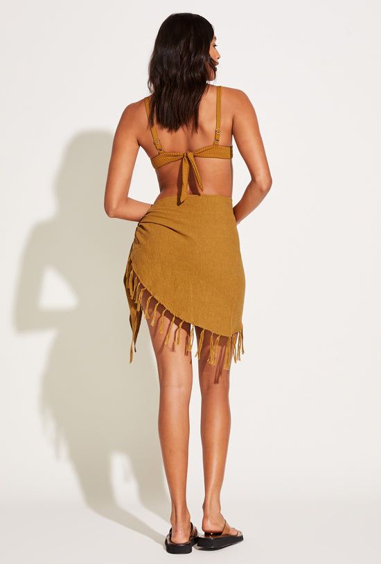 Sirena Sarong - Saffron Crinkle Linen sold by Vitamin A product image thumbnail 3
