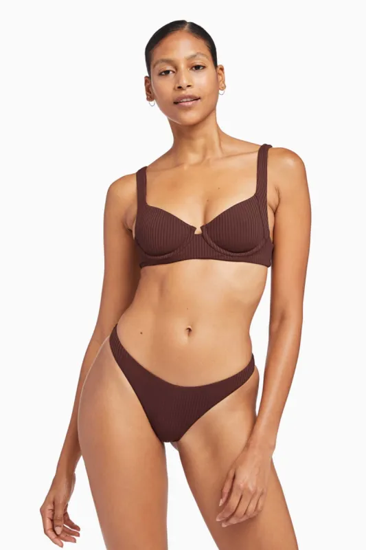 California High Leg Bottom - Chocolate EcoRib sold by Vitamin A