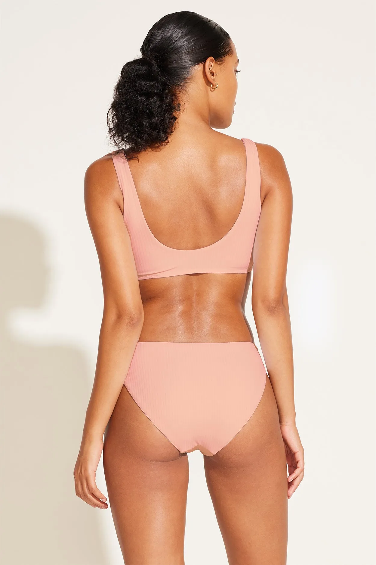 Cali High Leg Full Bottom - Pink Coral EcoRib sold by Vitamin A product image thumbnail 4