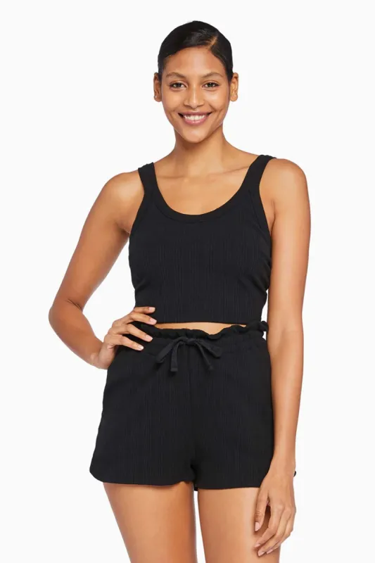 Thalia Organic Rib Crop Top - Black Organic Rib sold by Vitamin A
