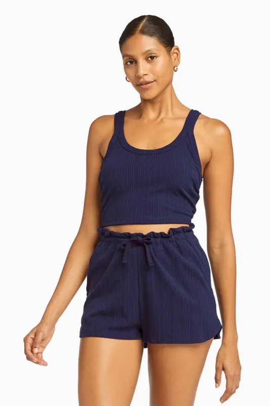 Thalia Organic Rib Crop Top - Midnight Organic Rib sold by Vitamin A