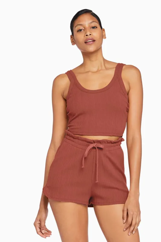 Thalia Organic Rib Crop Top - Copper Organic Rib sold by Vitamin A