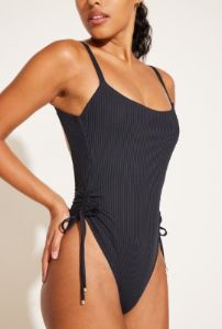 Gemma One Piece - Black EcoRib sold by Vitamin A