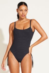 Gemma One Piece - Black EcoRib sold by Vitamin A