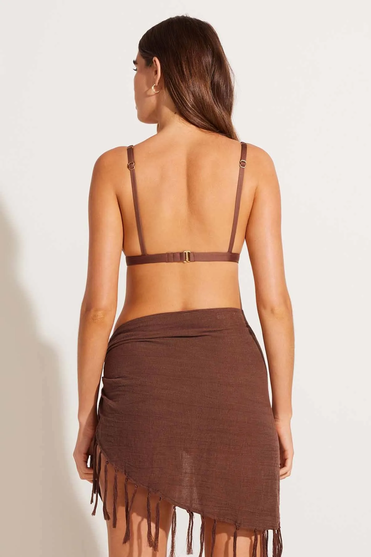 Sirena Sarong - Mocha Crinkle Linen sold by Vitamin A product image thumbnail 4