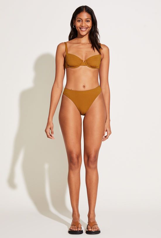 Cali High Leg Classic Coverage Bottom - Saffron EcoRib BT sold by Vitamin A product image thumbnail 3