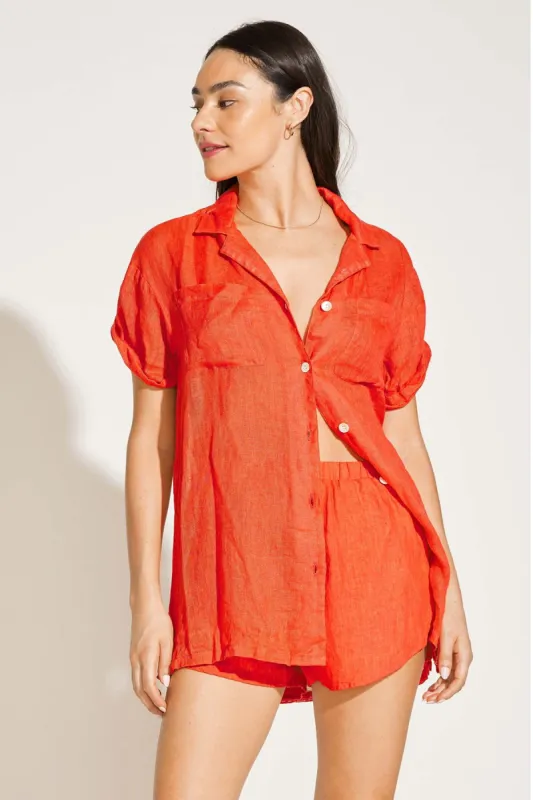 Tallows Linen Short - Hibiscus EcoLinen sold by Vitamin A