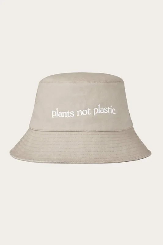 Organic Cotton Bucket Hat - Plants Not Plastic Organic Cotton sold by Vitamin A