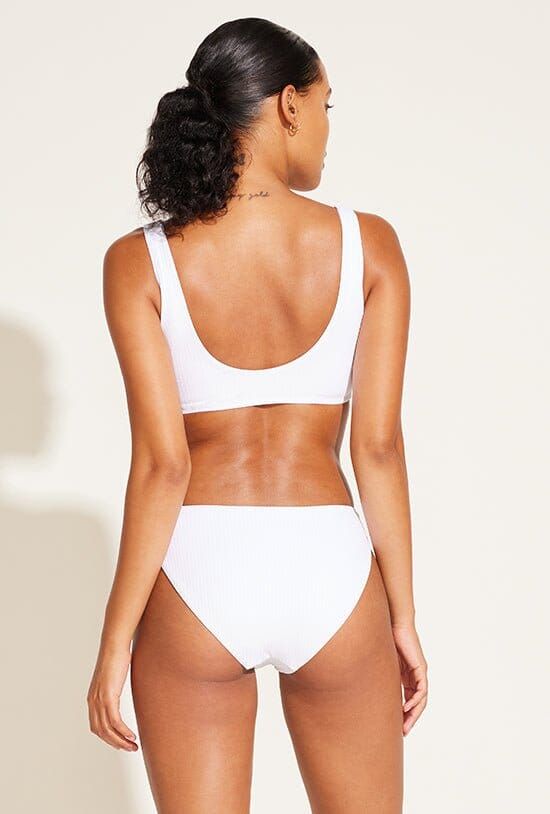 Cali High Leg Classic Coverage Bottom - White EcoRib BT sold by Vitamin A product image thumbnail 2