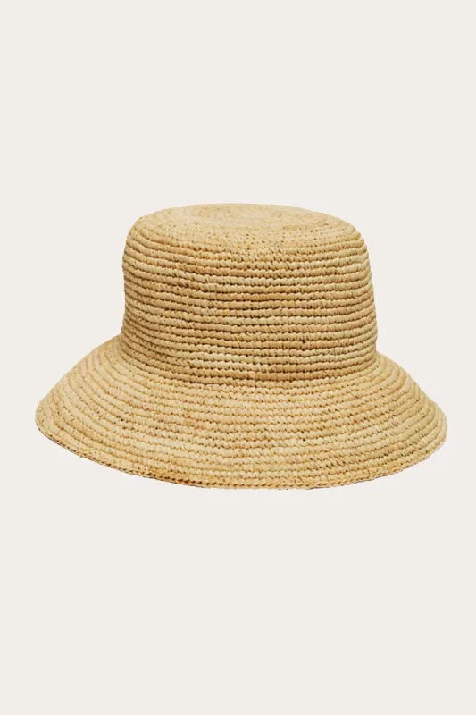 Cannes Straw Bucket Hat - Carmel Straw sold by Vitamin A